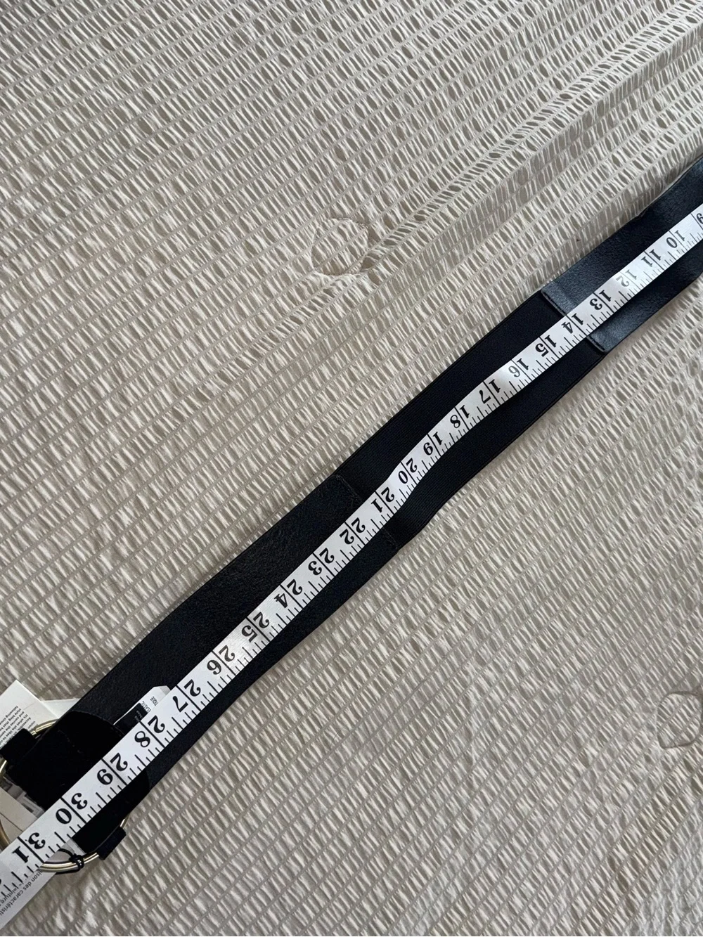 NWT Something Navy Black Leather Studded Elastic Ring Wide Belt XS/S